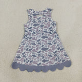GSD4226 girls camo sleeveless bow scalloped dress yoga