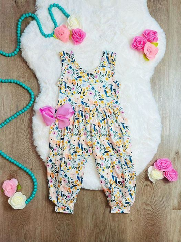 Order Deadline:11th Mar. Split order baby girl clothes floral girl summer jumpsuit
