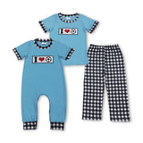 RTS kids matching clothing embroidery I love football print clothing boy spring clothing-2025.12.17