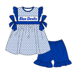 Custom order MOQ:3pcs each design girl  blue state summer set