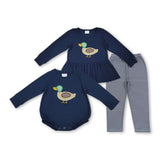 RTS kids matching clothing embroidered mallard print clothing  girl winter clothing-2025.10.11