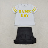 GSD2760  toddler girl clothes game day girl summer set yoga clothes