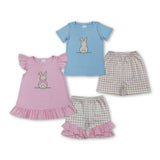 RTS Matching clothes toddler clothes embroidery bunny  print set baby easter summer clothing-2026.3.19