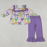 RTS kids matching clothing bows print clothing girl mardi gras winter clothing-2025.10.11