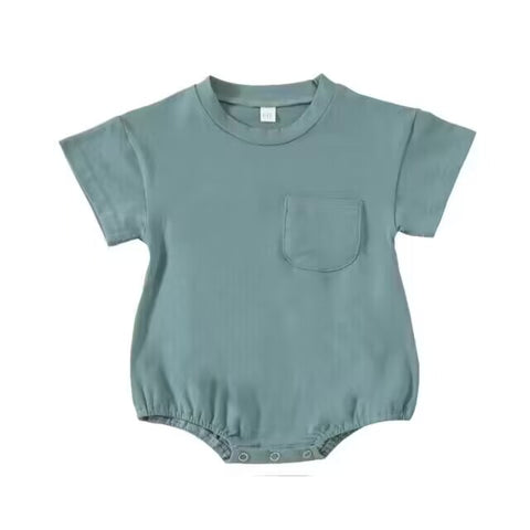 Order Deadline:16th Mar. Split order baby boy clothes pure color baby boy summer bubble 3