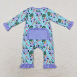 LR1419  Bamboo baby girl clothes cartoon dog girl christmas winter romper