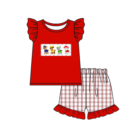 Custom order MOQ:3pcs each design girl cartoon dog summer set 2