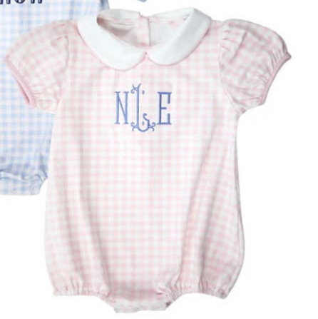 Custom order MOQ:3pcs each design baby girl pink gingham bubble