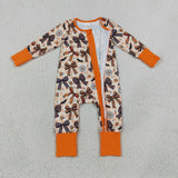 LR3161 baby boys Halloween candy bow long sleeve zipper romper