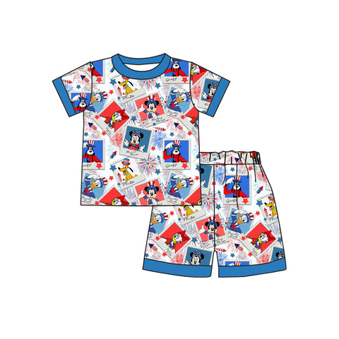 Order Deadline:15th Mar. Split order baby boy clothes cartoon mouse boy summer shorts set