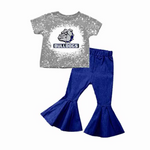 Order Deadline:12th Dec. Split order baby girl clothes state girl bell bottoms pants set