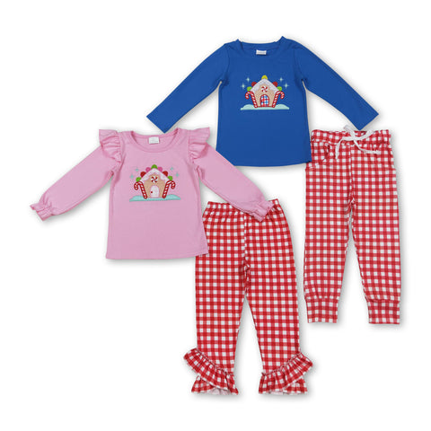 RTS kids clothes embroidered house kids christmas matching clothes winter set-2025.9.5
