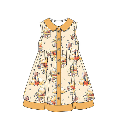 Order Deadline:22th Apr. Split order baby girl clothes cartoon bear girl summer dress