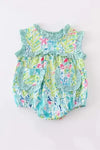 Order Deadline:2nd Mar. Split order baby girl clothes  green floral baby girl summer bubble