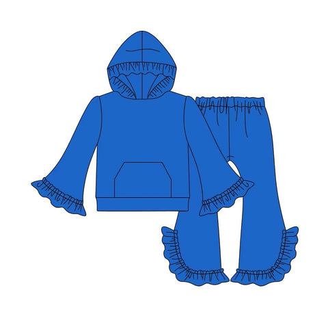 Order Deadline:19th Oct. Split order baby girl clothes blue ruffle girl winter set