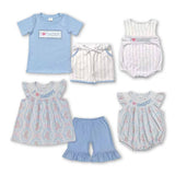 RTS Matching kids clothing embroidery I love daddy print clothing baby summer clothing-2026.4.20