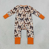 LR3161 baby boys Halloween candy bow long sleeve zipper romper