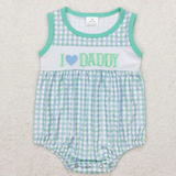RTS Matching kids clothing embroidery I love daddy print clothing baby summer clothing-2026.4.20