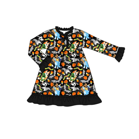 Order Deadline:4th Aug. Split order baby girl clothes cartoon dog girl halloween dress