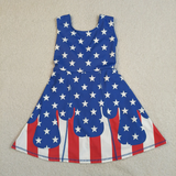GSD3813    toddler clothes star print girl 4th of July yoga summer dress