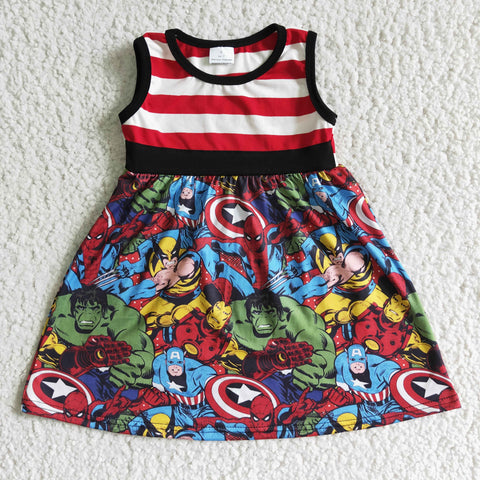 Promotion $5.5/set colorful short sleeve girls dress