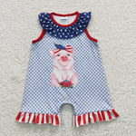 July fourth baby toddler ruffle romper