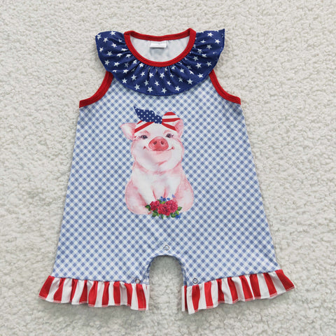 July fourth baby toddler ruffle romper