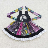 Girl Halloween Patchwork Swirl Dress