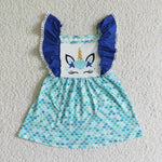 A9-1-1 Mermaid girl cute flutter sleeve dress-promotion 2024.3.16