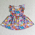 B10-10 girl flutter sleeve cartoon dress-promotion 2024.3.2