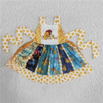 B13-10 Promotion $5.5/set no MOQ RTS yellow short sleeve girls dress