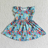 Clearance Girl Cartoon Flutter Sleeve Twirl Dresses