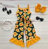 Sunflower thin strap girls jumpsuit