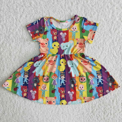 Promotion $5.5/set duck short sleeve girls dress