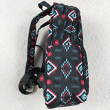 Aztec pattern children black backpack