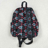 Aztec pattern children black backpack