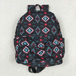 Aztec pattern children black backpack