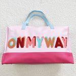 On my way girls pink zipper duffel bag