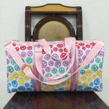 BA0068 Smile pattern children pink duffel bag