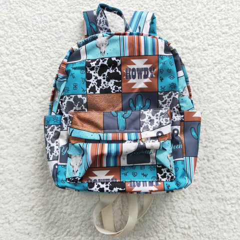 Howdy kids cow western backpack