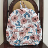 Wild soul flower turquoise kids white backpack