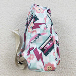 Western boots checkerboard floral girls backpack
