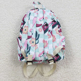 Western boots checkerboard floral girls backpack
