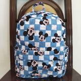 Cartoon blue checkerboard kids backpack