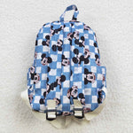 Cartoon blue checkerboard kids backpack