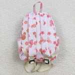 Cartoon floral pink girl backpack