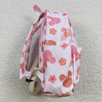 Cartoon floral pink girl backpack