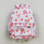 Cartoon floral pink girl backpack