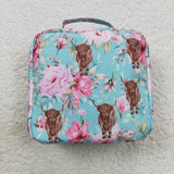 Highland cow flower kids lunch box