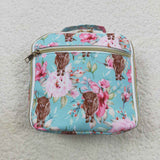 Highland cow flower kids lunch box